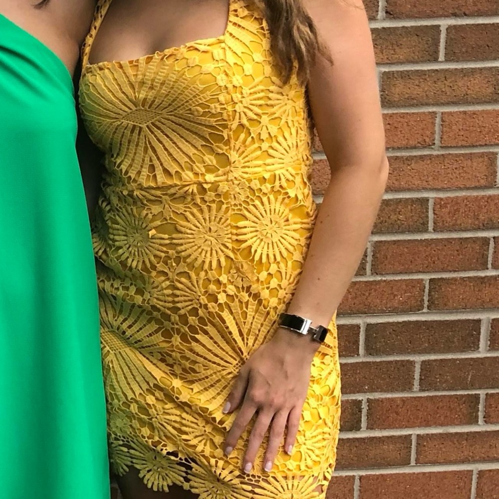Yellow floral dress